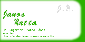 janos matta business card